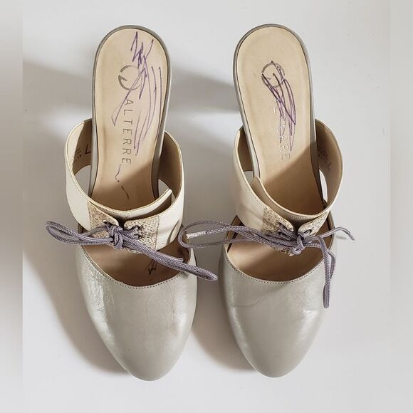 Alterre Shoes - Alterre Interchangeable Women's Gray & Beige Heels Size 7